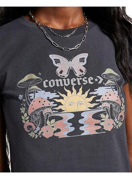 Camiseta Mujer Converse Blooming Negra