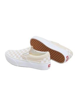 Zapatilla Mujer Vans Classic Slip-On Platf Beige