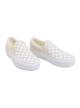 Zapatilla Mujer Vans Classic Slip-On Platf Beige