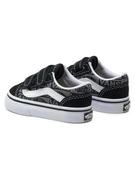 Zapatilla Baby Vans Old Skool Negra Logo