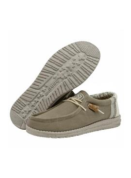 Zapato Hombre Hey Dude Wally Linen Natural Verde