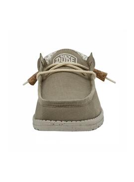 Zapato Hombre Hey Dude Wally Linen Natural Verde