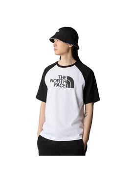 Camiseta Hombre The North Face Raglan Easy Blanca Negra