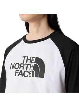 Camiseta Hombre The North Face Raglan Easy Blanca Negra