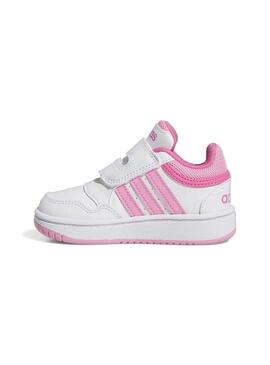 Zapatilla Baby adidas Hoops Blanco Rosa