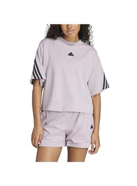 Camiseta Mujer Adidas W Fi 3S Tee Malva