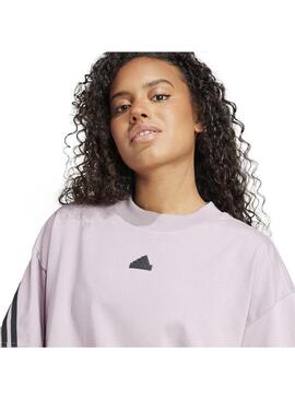 Camiseta Mujer Adidas W Fi 3S Tee Malva