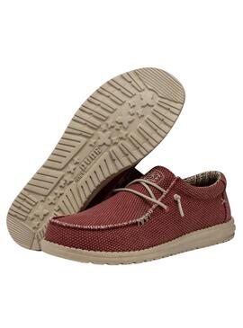 Zapato Hombre Hey Dude Wally Braided Rojo