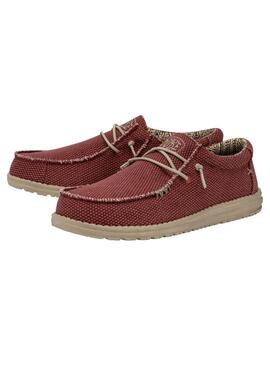 Zapato Hombre Hey Dude Wally Braided Rojo