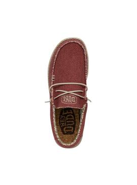 Zapato Hombre Hey Dude Wally Braided Rojo