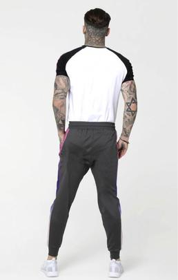 Camiseta Hombre SikSilk Raglan Panel Fade Blanca