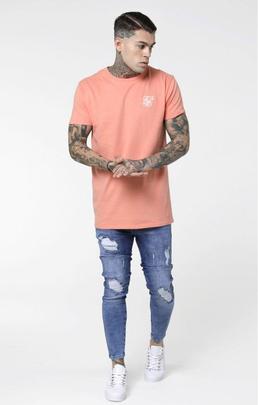 Camiseta Hombre SikSilk  Peached Box Naranja