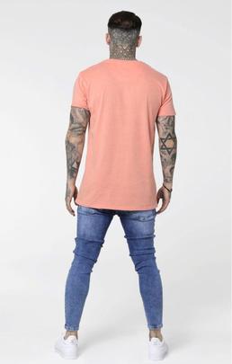 Camiseta Hombre SikSilk  Peached Box Naranja