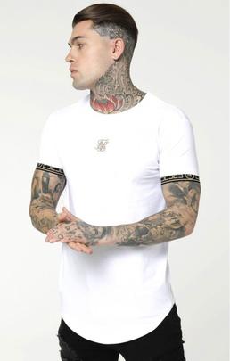 Camiseta Hombre SikSilk Scope Cartel Gym Blanca