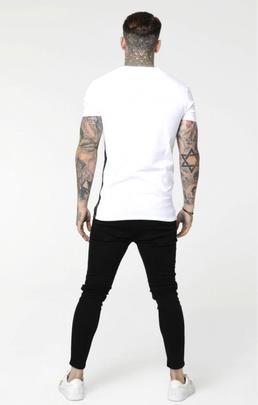 Camiseta Hombre SikSilk Side Tape Blanca