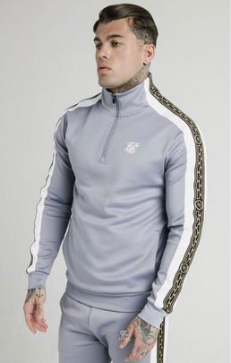 Chaqueta Hombre SikSilk Funnel Neck Top Gris