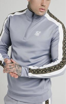 Chaqueta Hombre SikSilk Funnel Neck Top Gris