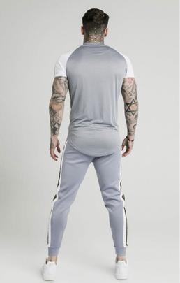 Camiseta Hombre SikSilk Taped Contrast Gris