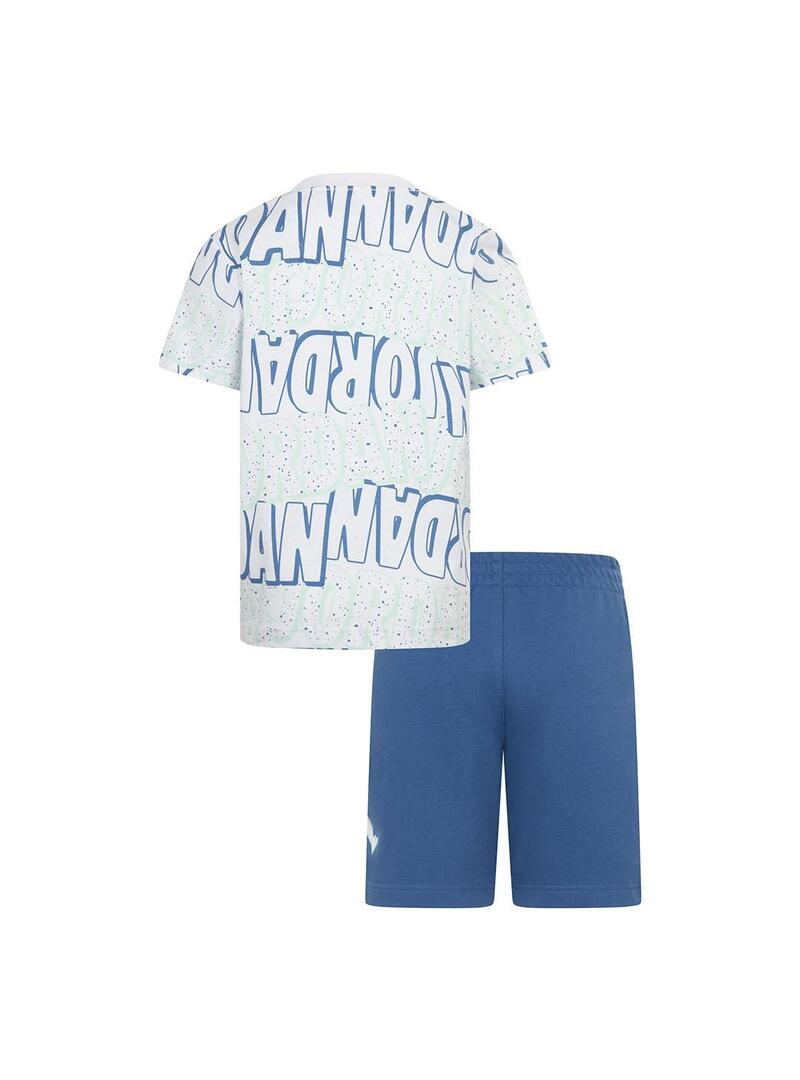 Conjunto Baby Jordan play Aop Blanco Azul