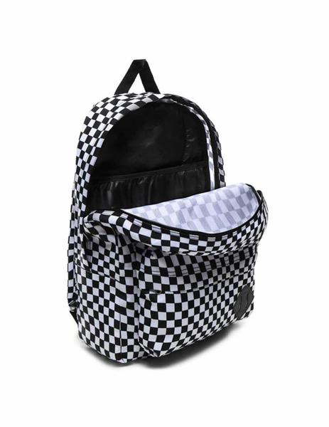 Mochila Unisex Cuadros Blanco/Negro