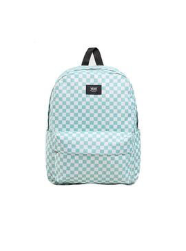 Mochila Unisex Vans Old Skool Cuadros Turquesa