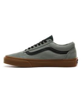 Zapatilla Chico Vans Ols Skool Verde Suela Caramel