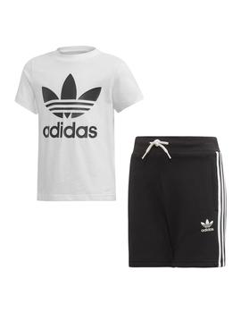 Conjunto Niño Adidas Short Tee Blanco Negro