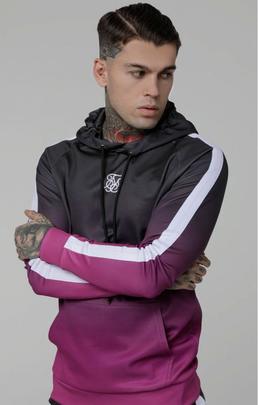 Sudadera Hombre SikSilk Vapour Fade Gris/Rosa