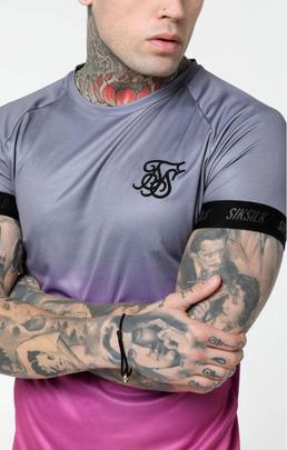 Camiseta Hombre SikSilk Fade Out Gris/Rosa