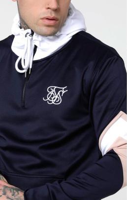 Sudadera Hombre SikSilk Sprint Marino Rosa Blanco