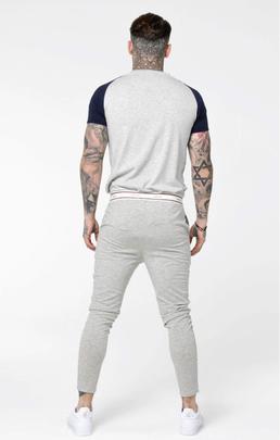 Camiseta Hombre SikSilk Raglan Gym Gris
