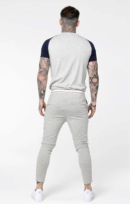 Camiseta Hombre SikSilk Raglan Gym Gris