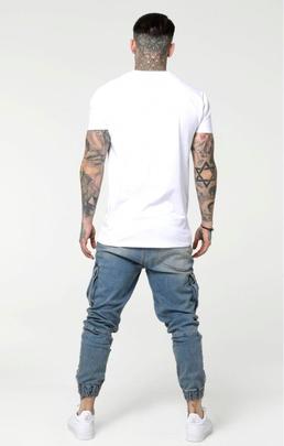 Camiseta Hombre SikSilk Box Blanca Oro