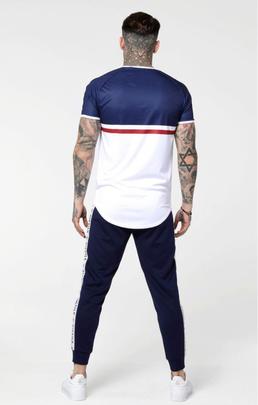 Camiseta Hombre SikSilk Tape Gym Azul Roja Blanca