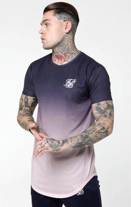 Camiseta Hombre Fade Azul/Rosa