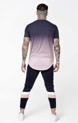 Camiseta Hombre SikSilk Fade Azul/Rosa