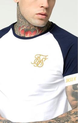 Camiseta Hombre SikSilk Tech Marino Blanco