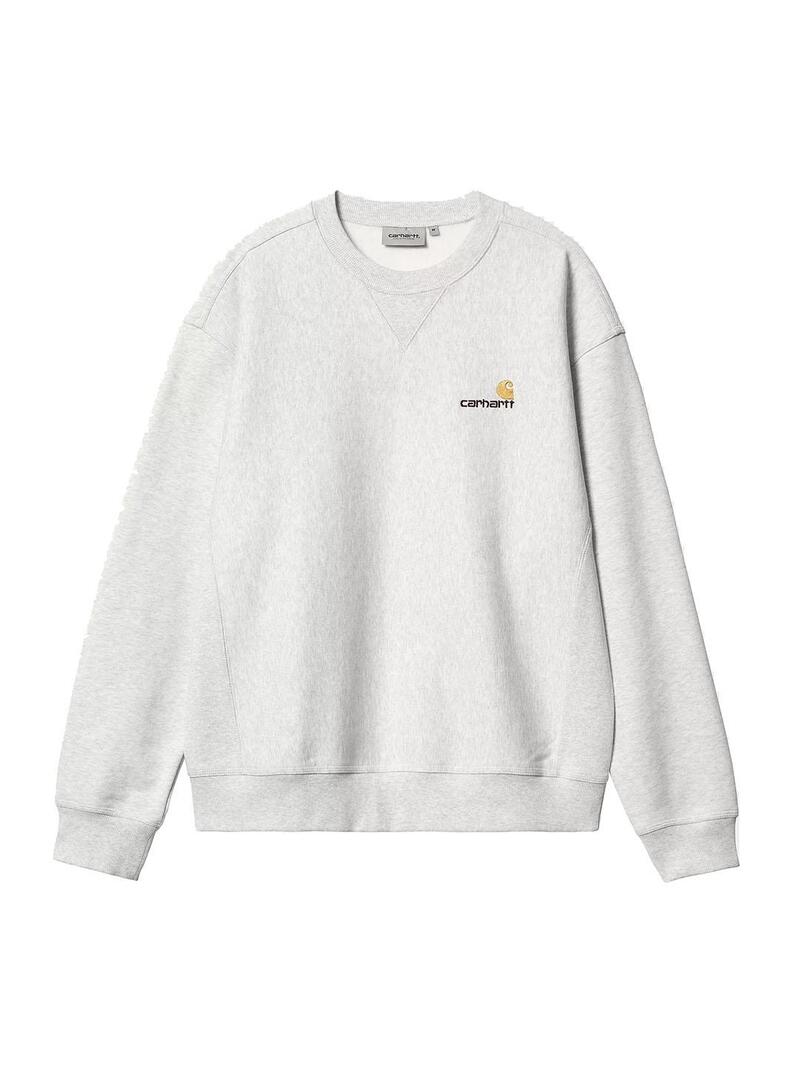 Sudadera Carhartt American Script Hombre Gris En Junio Misterioso