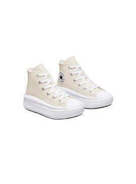 Zapatilla Niña Converse Move Hi Piel Beige