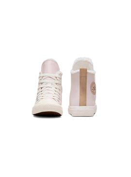 Zapatilla Niña Converse All Star Leather & Sherpa Rosa