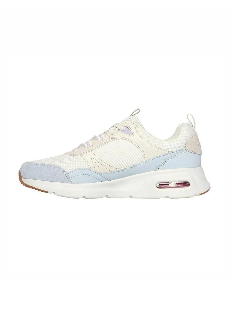 Zapatilla Mujer Skechers Air Court Blanco/Azul
