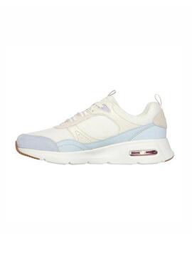 Zapatilla Mujer Skechers Air Court Blanco/Azul