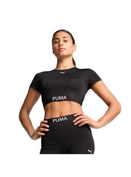 Camiseta Crop Mujer Puma Strong Negra