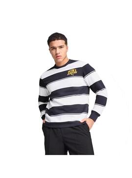 Sudadera Hombre Puma Class Rayas Blanca Marino