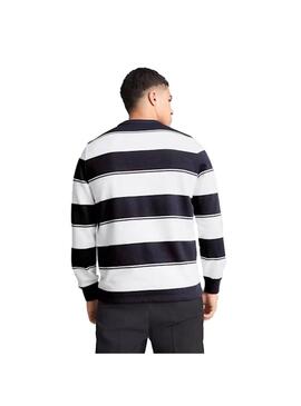 Sudadera Hombre Puma Class Rayas Blanca Marino