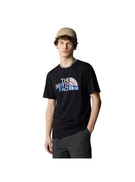 Camiseta Hombre The North Face Mountain Line Negro Azul Beig