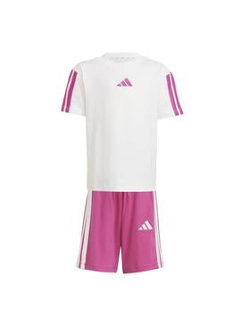 Conjunto Niña adidas 3S Blanco/Fucsia