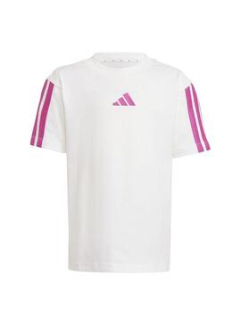Conjunto Niña adidas 3S Blanco/Fucsia