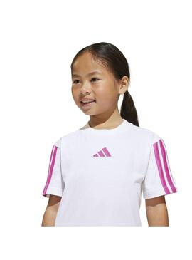 Conjunto Niña adidas 3S Blanco/Fucsia