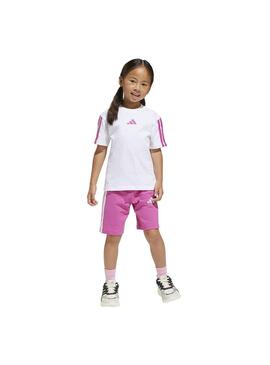 Conjunto Niña adidas 3S Blanco/Fucsia